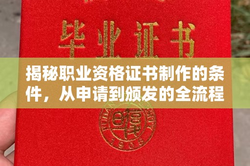 东光揭秘职业资格证书制作的条件，从申请到颁发的全流程解析
