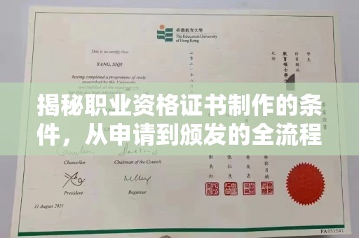 东光揭秘职业资格证书制作的条件，从申请到颁发的全流程解析