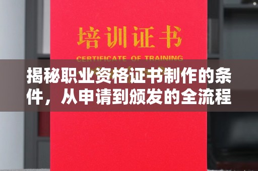 东光揭秘职业资格证书制作的条件，从申请到颁发的全流程解析